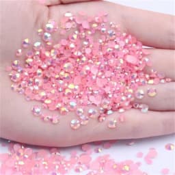 2mm~6mm 1000 Resin Jelly Drill Non Thermal Repair Ab Flat Back Plastic Crystal Nail Diy Glitter Stone