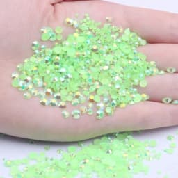 2mm~6mm 1000 Resin Jelly Drill Non Thermal Repair Ab Flat Back Plastic Crystal Nail Diy Glitter Stone