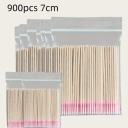 900/100/300pcs Disposable Wooden Micro Bud Swabs Lint Free Eyelash Extension Glue Removing Tools Makeup Mini Brush