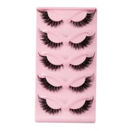 5 Pairs Cat Eye Lashes Fake Eyelashes Natural Long Manga Lashes Winged End Eye Elongated Eyelashes Fake Lashes Makeup