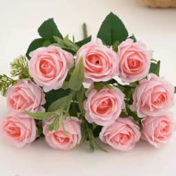 10 Heads Rose Bouquet Artificial Flowers Western Rose Wedding Decoration 6 Colors Peonies Fake Flowers Artificial Flowers