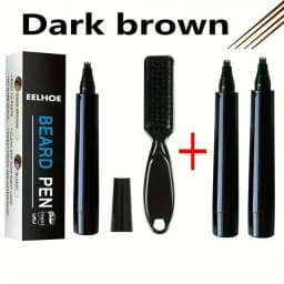 Hot Sale Beard Filling Pen Kit Beard Enhancer Brush Beard Coloring Shaping Tools Waterproof Black Brown Hair Pencil Man Cosmetic