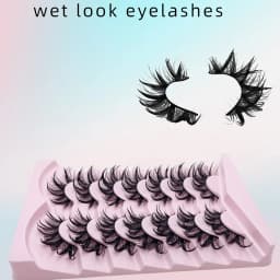 7 Pairs Wet False Eyelashes Fluffy Fairy Cat Eyelashes 3D Cat Eye Lashes, Faux Eyelashes, Natural Long Full Strip Lashes Winged