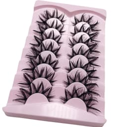 7 Pairs Wet False Eyelashes Fluffy Fairy Cat Eyelashes 3D Cat Eye Lashes, Faux Eyelashes, Natural Long Full Strip Lashes Winged