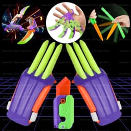 New 3D Mini Butterfly Knife Printing Gravity Knife Cub Jumping Small Radish Knife Mini Model Pendant Push Card Decompression Toy