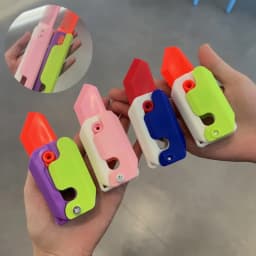 New 3D Mini Butterfly Knife Printing Gravity Knife Cub Jumping Small Radish Knife Mini Model Pendant Push Card Decompression Toy