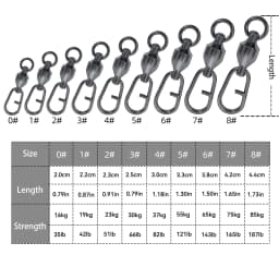 9KM Snap Fishing Swivels 25~100Pcs Split Ring Fishing Ball Bearing Swivel Carp Fishing Lure Connectors Power Clip Snap Saltwater