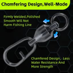 9KM Snap Fishing Swivels 25~100Pcs Split Ring Fishing Ball Bearing Swivel Carp Fishing Lure Connectors Power Clip Snap Saltwater