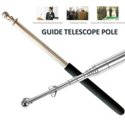 1.6M Telescopic Flagpole Stainless Steel Black Sponge Handle Portable Pole Flag Waving Flagpole Teaching Pointer