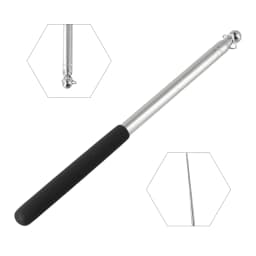 1.6M Telescopic Flagpole Stainless Steel Black Sponge Handle Portable Pole Flag Waving Flagpole Teaching Pointer