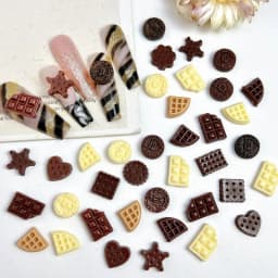 50pcs Resin Chocolate Nail Charms Cream Flatback Nail Art Decoration Accessories DIY Ornaments Crafts