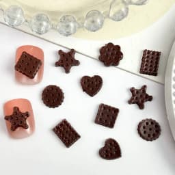 50pcs Resin Chocolate Nail Charms Cream Flatback Nail Art Decoration Accessories DIY Ornaments Crafts
