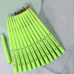 Green Nail Brush Gel Brush For Manicure Acrylic UV Gel Extension Pen Nail Polish Painting Drawing Brush