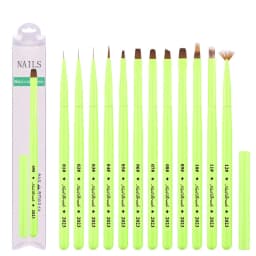 Green Nail Brush Gel Brush For Manicure Acrylic UV Gel Extension Pen Nail Polish Painting Drawing Brush