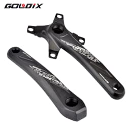 GOLDIX Square Hole Bicycle Crankset Aluminum Alloy MTB Crank 165/170/175mm Length Narrow Wide Teeth 104BCD 32/34/36/38/40/42T