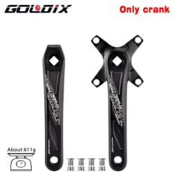 GOLDIX Square Hole Bicycle Crankset Aluminum Alloy MTB Crank 165/170/175mm Length Narrow Wide Teeth 104BCD 32/34/36/38/40/42T
