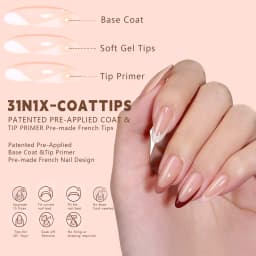 150pcs Multi-size False Nail Press On Acrylic Nails Almond French Wearing Armor Removable Convenient 6 Colors Fake Nail