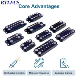 1/3/5 Pair Spring Loaded Male Female 2.54 MM Pitch 2P 3 4 5 6 7 8 9 Pole Through Holes PCB BTB Connector 2A DC Magnetic Pogo Pin