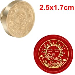 Sun Drinking Mushroom Moon Plants Book Dog Wax Seal Stamp Removable Round Brass Head For Decor Gifts Weddings Envelopes