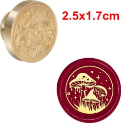 Sun Drinking Mushroom Moon Plants Book Dog Wax Seal Stamp Removable Round Brass Head For Decor Gifts Weddings Envelopes
