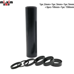 Aluminum Spacer 1-1/8" 28.6mm Bicycle Front Fork Standpipe Headset Stem Alloy Washer 50/100/150mm Height Handlebar Rise-up Adjus