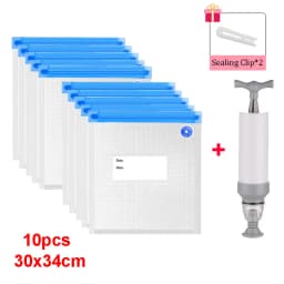 Reusable Vacuum Food Storage Zipper Bags Set Electric Handheld Vacuum Sealer Pump Sous Vide Bag with Hand Pump Bag for Sous Vide