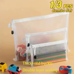 1-3PCS Storage Bag Mesh ZipperToy Building Block Puzzle Sub-package Children Particle Zipper Transparent Finishing Storage