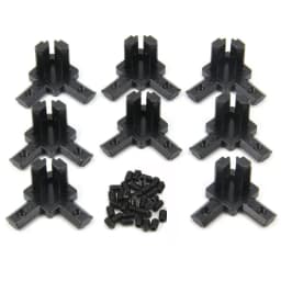 8pcs Black 3 Way End Angle Bracket Connectors For Europe Standard Aluminium Extrusion Profile 2020 Series Socket 6mm With Screws