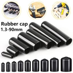 Black Red PVC Rubber End Cap Screw End Cap Plastic Tube Hub Thread Protector Push In Cap Rubber Sleeve Silicone Threaded Cover