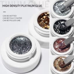 1Jar High Density Glitter Platinum Glue Nail Art Gold Silver Platinum Drawable Line Painted Line Nail Glue 5g UV Gel Varnish #GY