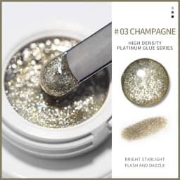 1Jar High Density Glitter Platinum Glue Nail Art Gold Silver Platinum Drawable Line Painted Line Nail Glue 5g UV Gel Varnish #GY