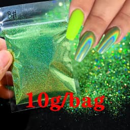 10g/50g 0.2mm Nail Art Laser Chrome Glitter Powder Sparkly Holographic Nail Pigment for Nail Gel Polish Reflective Laser Glitter