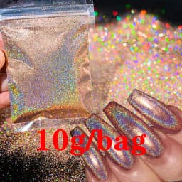 10g/50g 0.2mm Nail Art Laser Chrome Glitter Powder Sparkly Holographic Nail Pigment for Nail Gel Polish Reflective Laser Glitter