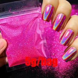 10g/50g 0.2mm Nail Art Laser Chrome Glitter Powder Sparkly Holographic Nail Pigment for Nail Gel Polish Reflective Laser Glitter