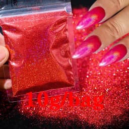 10g/50g 0.2mm Nail Art Laser Chrome Glitter Powder Sparkly Holographic Nail Pigment for Nail Gel Polish Reflective Laser Glitter