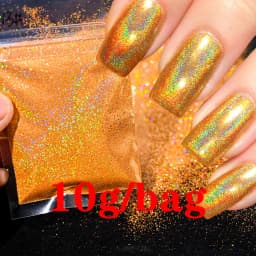 10g/50g 0.2mm Nail Art Laser Chrome Glitter Powder Sparkly Holographic Nail Pigment for Nail Gel Polish Reflective Laser Glitter