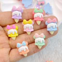 20Pcs New Cute Cartoon Ice Cream Series Flat Back Ornament Jewelry Bows Accessories Free Shipping