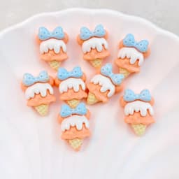 20Pcs New Cute Cartoon Ice Cream Series Flat Back Ornament Jewelry Bows Accessories Free Shipping