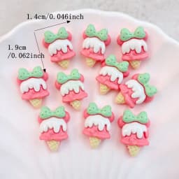 20Pcs New Cute Cartoon Ice Cream Series Flat Back Ornament Jewelry Bows Accessories Free Shipping