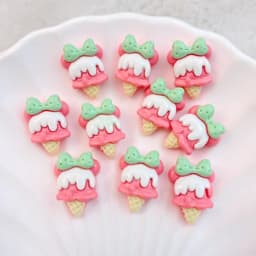 20Pcs New Cute Cartoon Ice Cream Series Flat Back Ornament Jewelry Bows Accessories Free Shipping