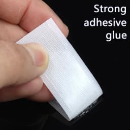 1/2/5M Strong Self Adhesive Fastener Hook and Loop Strips with Glue Double-Side Mounting Tapes for DIY Craft 20-50mm White