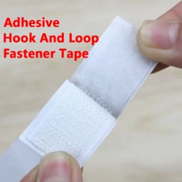 1/2/5M Strong Self Adhesive Fastener Hook and Loop Strips with Glue Double-Side Mounting Tapes for DIY Craft 20-50mm White