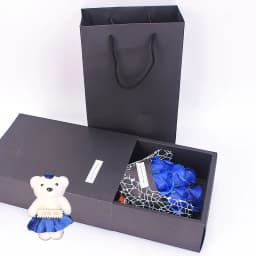 7 Heads Artificial Rose Bouquet Little Bear Gift Box Handmade False Flower Bouquet Mother's Day Birthday Party Gifts Home Decor