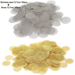100pcs Pipe Screens, 12.7mm-25mm Filters, 100pcs Premium Stainless Steel Screens and 100pcs Brass Filters