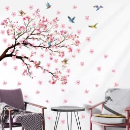 Watercolour Bird Flower Wall Stickers Living Room Decoration for Bedroom Wall Decals Kids Room Baby Nursery Home Decor Girl Gift