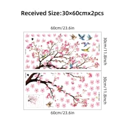 Watercolour Bird Flower Wall Stickers Living Room Decoration for Bedroom Wall Decals Kids Room Baby Nursery Home Decor Girl Gift