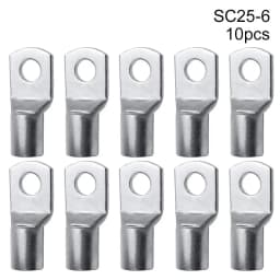 10Pcs 16-35mm2 SC16-6 SC25-6 SC35-6 Tinned Copper Wire Nose Terminal Crimp SC Type Lugs Ring Cable Connector Kit