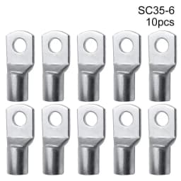 10Pcs 16-35mm2 SC16-6 SC25-6 SC35-6 Tinned Copper Wire Nose Terminal Crimp SC Type Lugs Ring Cable Connector Kit
