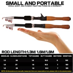 Lure Fishing Rod 1.3m 1.6m 1.8m Carbon Spinning Casting Baitcasting Mini Short Light Travel Lure Rod