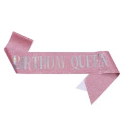 Birthday Queen Sash for Girl Women 20th 30th 40th 50th 60th Happy Birthday Party Decoration Supplies Glitter Satin Birthday Sash